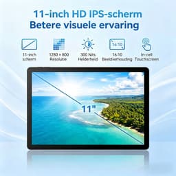 11 inch Tablets - Android 16 - 32GB RAM(3G+29GB) - 256GB - 7800mAh - WiFi6 - Widevine L1 - Face ID - Tablet met toetsenbord,muis,Pen - Zwart — thumbnail 7