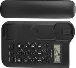 Vaste Telefoon - Bedrade Telefoon - Thuis Kantoor Gebruik - FSK DTMF Dual System - 19.5 x 12.8 cm - Zwart — thumbnail 6