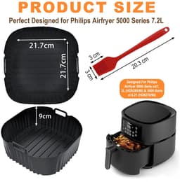 Cosensi - Silicone Shape Air Fryer Accessoires - Bakvorm - 2x Moulds - Silicone Oliekwast - Geschikt voor Philips Airfryer 5000 Series XXL - 7.2 L — thumbnail 2