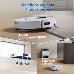 ECOVACS DEEBOT T30e OMNI Robotstofzuiger met dweilfunctie- 25.000 Pa- OZMO Turbo 2.0 dweilen- ZeroTangle 3.0 anti-klit-Triple-V-hoofdborstel- Omni-station-75°C dweilreiniging- Wit — thumbnail 2