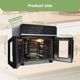 Heteluchtfriteuse XXL 23L met 2 Zones – Airfryer Oven 2200W – 15 Programma’s – LED Touchscreen – Incl. Receptenboek — thumbnail 6