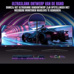 YOR® Gaming Monitor 240hz - Gaming Monitor - Zwart - ‎‎18cm x 62cm x 45cm — thumbnail 3
