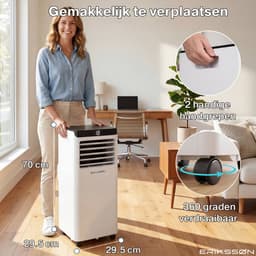Erikssøn Mobiele Airco - 10.000 BTU - Incl. Raamafdichtingskit - Tot 30m² - 4-in-1 - Airconditioning - Ventilator - Ontvochtiger - Wit — thumbnail 11
