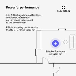 Klarstein Mobiele Airco AireLux Draagbare Airconditioner - 14.000 BTU, Smart App & Voice Control, voor kamers tot 30 m², 4-in-1 Koelen, Ontvochtiger, Ventilator & Slaapstand, Stil, Window Kit Inbegrepen, Grijs - Mobiele Airconditioner — thumbnail 8