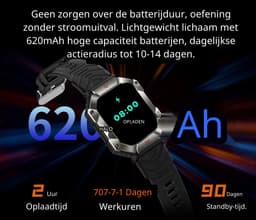 DrPhone ChronoWatchX2 – Robuuste Smartwatch | 2.0" HD | Bluetooth Bellen | Hoogtemeter | IP67 | 100+ Sportmodi - Zwart — thumbnail 11