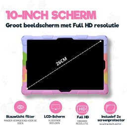TinyPlay kindertablet Maxi V2 - Android 14 - 10 inch - 64GB+64SD - 4GB+4GB Virtual RAM - 6000 mAh batterij - Ouderlijk toezicht - kindertablet vanaf 3 jaar - Octa-core processor - Tablet kinderen - Kindertablets - Glazen screenprotector - Rainbow — thumbnail 11