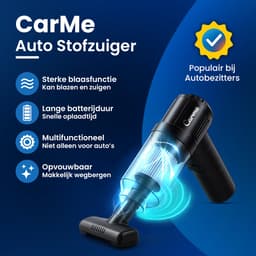 CarMe 2-in-1 Auto Stofzuiger - Zuigen & Blazen - Kruimeldief - 7 Opzetstukken - Oplaadbaar - Handstofzuiger - Air Duster - Zwart — thumbnail 2