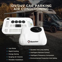 Dak Airconditioner - Air conditioning - 10000 BTU - 150-400m³/u - 1-3KW - 24V Efficiënte Koeling, Met Afstandsbediening, voor RV, camper, Vrachtwagens, Boten — thumbnail 4