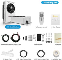Airconditioner - Air conditioning - 10000 BTU - 150-500m³/u - 1-3KW - 24V Efficiënte Koeling, Met Afstandsbediening, voor RV, camper, Vrachtwagens, Boten — thumbnail 9