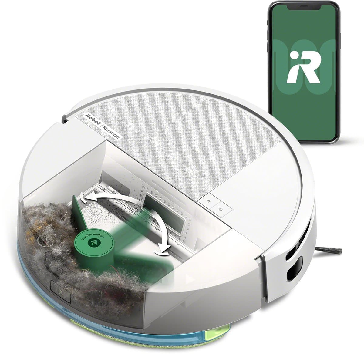 iRobot Roomba® 205 DustCompactor Combo - Robotstofzuiger met Dweilfunctie - Wit - L1212 — afbeelding 1