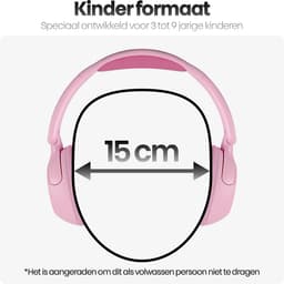 Xssive WKH02 Koptelefoon Kinderen - Bluetooth 5.4 - Kinder Koptelefoon Draadloos, Microfoon & Volumebegrenzing - Vanaf 2 jaar - Verstelbaar - Roze — thumbnail 9