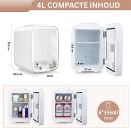 Skincare Fridge 4L - Organizer - Make up Koelkast - Beauty Fridge - Wit — thumbnail 2