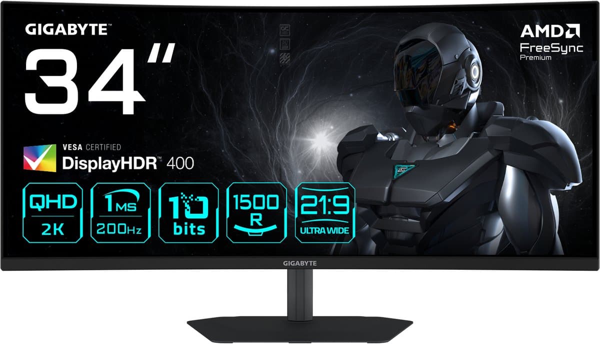 Monitor Gigabyte G34WQC2 EK UltraWide Quad HD 34" — afbeelding 1