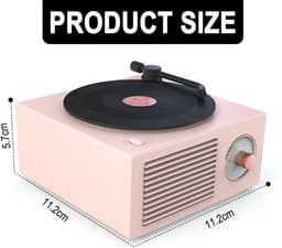 JeiibrZui Vintage Bluetooth-Luidspreker - Retro Cadeau Voor Meisjes - Krachtig Geluid 5W Met Heldere Bassen - 1 Stuk - Roze — thumbnail 3