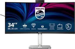 Philips 6000 series 34B2U6603CH - Curved Ultrawide Monitor - Webcam - Thunderbolt 4 - USB-C 100w - Smart KVM - 34 inch — thumbnail 1
