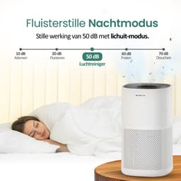 Emerio Luchtreiniger - 45 m² - 50dB - HEPA 13 + Koolstof Filter - met App - Nachtmodus - Ionisatie Functie - Luchtkwalititeitsindicator - Helpt Tegen Allergie & Hooikoorts - Timer Functie - AP-132325 Wit — thumbnail 2