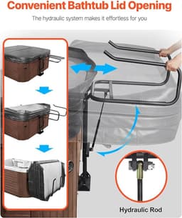 Hydraulischer Spa-Abdeckheber für Whirlpool – Novihome Verstellbarer Whirlpool-Abdecklift 84,9–104,9 cm Höhe, 130–235 cm Breite – Einfach zu bedienen, robust & langlebig — thumbnail 5