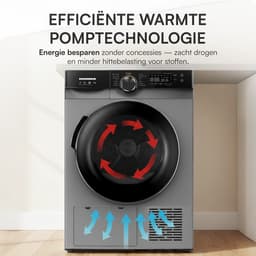 Heinner Warmtepompdroger - 8 KG - 14 Programma's - Antikreukfunctie - LED display - Trommelverlichting - Antraciet — thumbnail 9