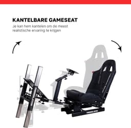 REBBLERS® PRO Premium Racing Cockpit - Race Simulator + Vloermat - Verstelbaar van Formula naar GT/Rally - Zwart — thumbnail 9