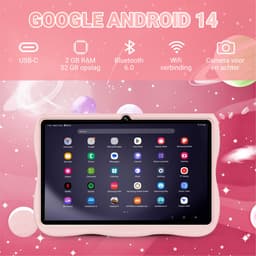 BOSWELL Kindertablet - Kinder Tablet - Kids Tablet - 7 inch - Kindertablet vanaf 3 jaar - Opslag tot 128GB - Android 14 - Ouderlijk Toezicht - Incl. Blauwlichtfilterbril, Touchpen - Roze — thumbnail 6