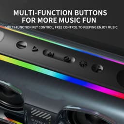 Bluetooth Speaker -Bluetooth Speaker Draadloos -Portable Bluetooth Speaker - Lichteffecten - Muziek Box - AUX - TWS mobiele koppeling-Twee microfoons-Zwart-Party Speaker – Geschikt voor Feest, Camping & Thuis — thumbnail 11