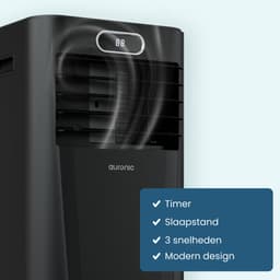 Auronic Mobiele Airco - 7.000 BTU - 3-in-1 - Airconditioning met 2 Raamafdichtingskits - Ventilator - Ontvochtiger - Tot 20m² - Zwart — thumbnail 6