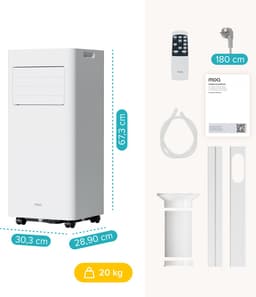 MOA Mobiele Airco - 7.000 BTU - 3-in-1 - Met Afstandbediening - Tot 22m² - Airconditioner met Ontvochtigingsfunctie - Raamafdichtingskit - Wit — thumbnail 12