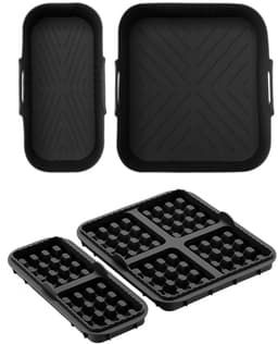 4 stuks Air Fryer Accessories - geschikt voor Philips Airfryer Dual Basket 3000 Series NA350 - Includes Waffle Mold Accessories en Bakplaat - zwart — thumbnail 1