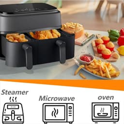 4 stuks Air Fryer Accessories - geschikt voor Philips Airfryer Dual Basket 3000 Series NA350 - Includes Waffle Mold Accessories en Bakplaat - zwart — thumbnail 4