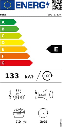 Beko BM3T3722W wasdroger Vrijstaand Voorbelading 7 kg A+ Wit — thumbnail 2