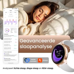 Maoo Ventura 2 - GPS Smartwatch Dames - AMOLED - Siliconen, Leren en Sportbandje - Stappenteller - Hartslagmeter - Slaapmonitor - Belfunctie - AOD - Multisport - Geschikt voor Android en iOS - Rosé Goud en Wit — thumbnail 8
