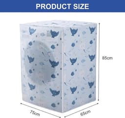 Wasmachinehoes - Stofhoes voor wasmachine - Wasmachinehoes - Hoes voor droger - Stofwerende hoes voor wasmachines met voorlader - Waterdichte hoes voor de meeste drogers met voorlader - Stof- en waterdicht - 65x75x85 cm (Konijnenpatroon) — thumbnail 8