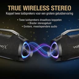 VolkanoX Ignite Ultra Bluetooth Speaker - Muziek box - 180W Partybox met RGB Verlichting - Spatwaterdicht - FM Radio - TWS - Zwart — thumbnail 7