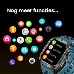 Maoo FORGE GPS Square - GPS Smartwatch Heren - Sporthorloge - 3 Bandjes - Stappenteller - Hartslagmeter - Slaapmonitor - Belfunctie - LED Zaklamp - Multisport - Geschikt voor Android en iOS - Gun Metal Blue — thumbnail 9