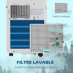 HOMCOM - Draagbare airconditioner - ABS - 33x28x70,4 cm - Wit — thumbnail 4