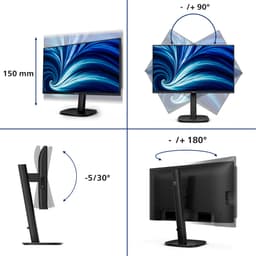 Philips 24B2U3601 computer monitor 60,5 cm (23.8") 2560 x 1440 Pixels Quad HD LCD Zwart — thumbnail 5