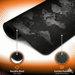 Olivivo® Muismat Wereldkaart - Gaming Mousepad XXL - Onderlegger - Grote Muismat - 90x40 CM - Bureaulegger - Toetsenbord - Anti Slip - Waterproof - Desktop mat — thumbnail 2
