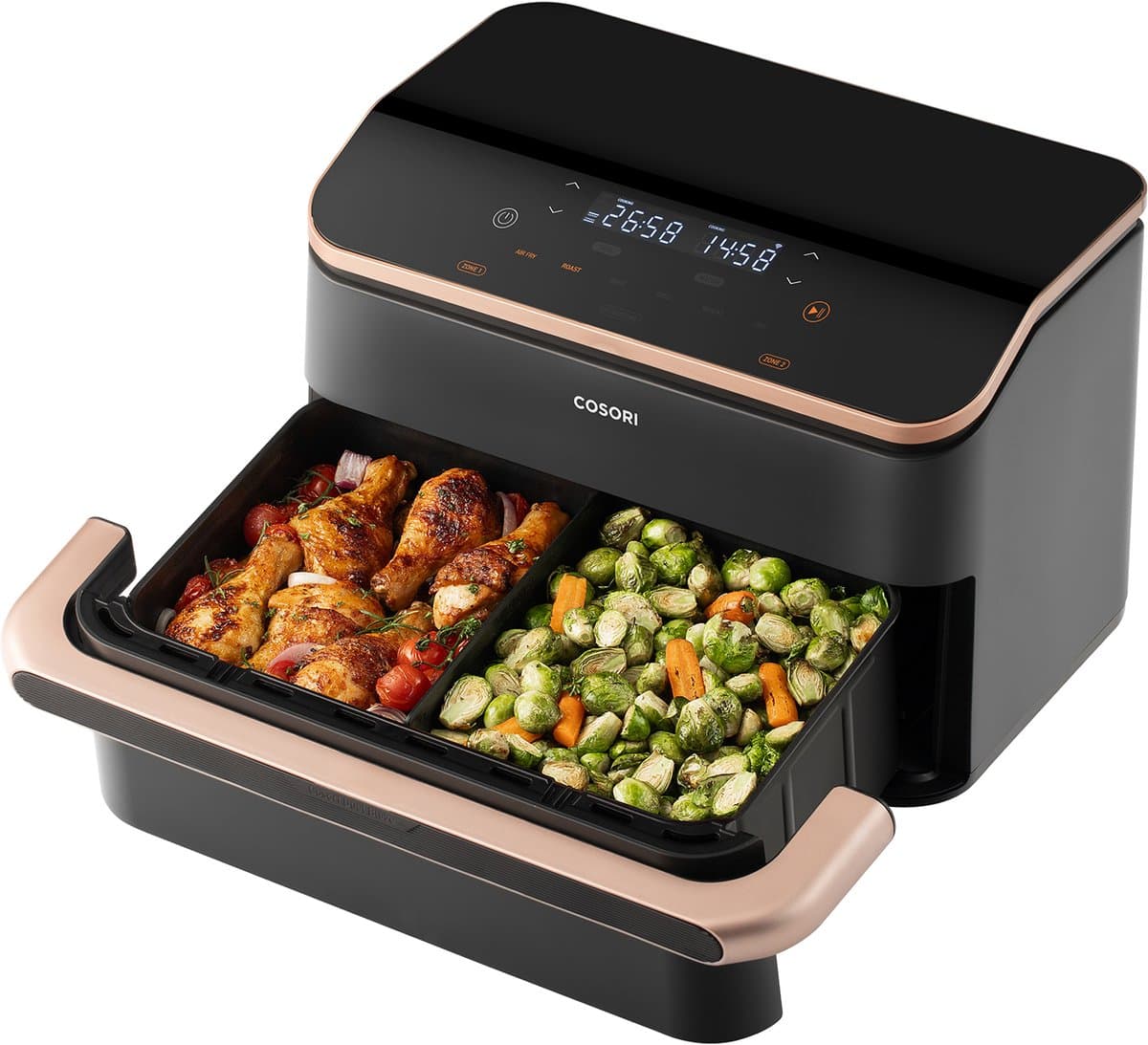Cosori Dual Blaze Twinfry – Dubbele Airfryer XXL – 10L – Dual Zone of MegaZone – 6 Programma’s — afbeelding 1