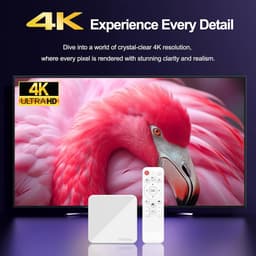 Smart TV Box - Mediabox Android - Streaming Content - Wifi 6 Connectiviteit - 9x9x2 cm - Zwart — thumbnail 4