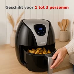 alpina Airfryer 2.4L - Heteluchtfriteuse 1-4 Personen - Air Fryer met Digitaal Touchscreen - Instelbare Temperatuur 80 tot 200 Graden - met Timer Functie - Heteluchtoven 1500W - Zwart — thumbnail 6