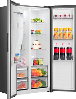 Hisense RS5P528STIE - Amerikaanse koelkast - RVS - No-Frost - 178 cm hoog - 528 liter - Energielabel E - Invriesvermogen 10 kg/24u - Geluidsniveau 40 dB(A) - IJs- en waterdispenser - LED Display - FastFreeze - Deuralarm - Interverter Compressor — thumbnail 4