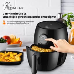 Extralink HOME AIR FRYER 2L EU SJ-200 friteuse Enkel 1000 W Heteluchtfriteuse Zwart — thumbnail 8
