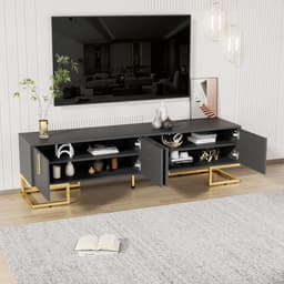 Tv-kast met laden - Lowboard meubel - Media opbergen - Gestructureerde deur - 170 x 40 x 455 cm — thumbnail 2