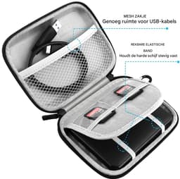 Ynkkvre - Harde Schijf Draagtas - Opberghoes - Powerbank Organizer - Waterafstotende Beschermhoes - Schokbestendig Ontwerp Voor 1-6 TB 2.5" HDD/SSD - 1 Stuk - Blauw — thumbnail 6