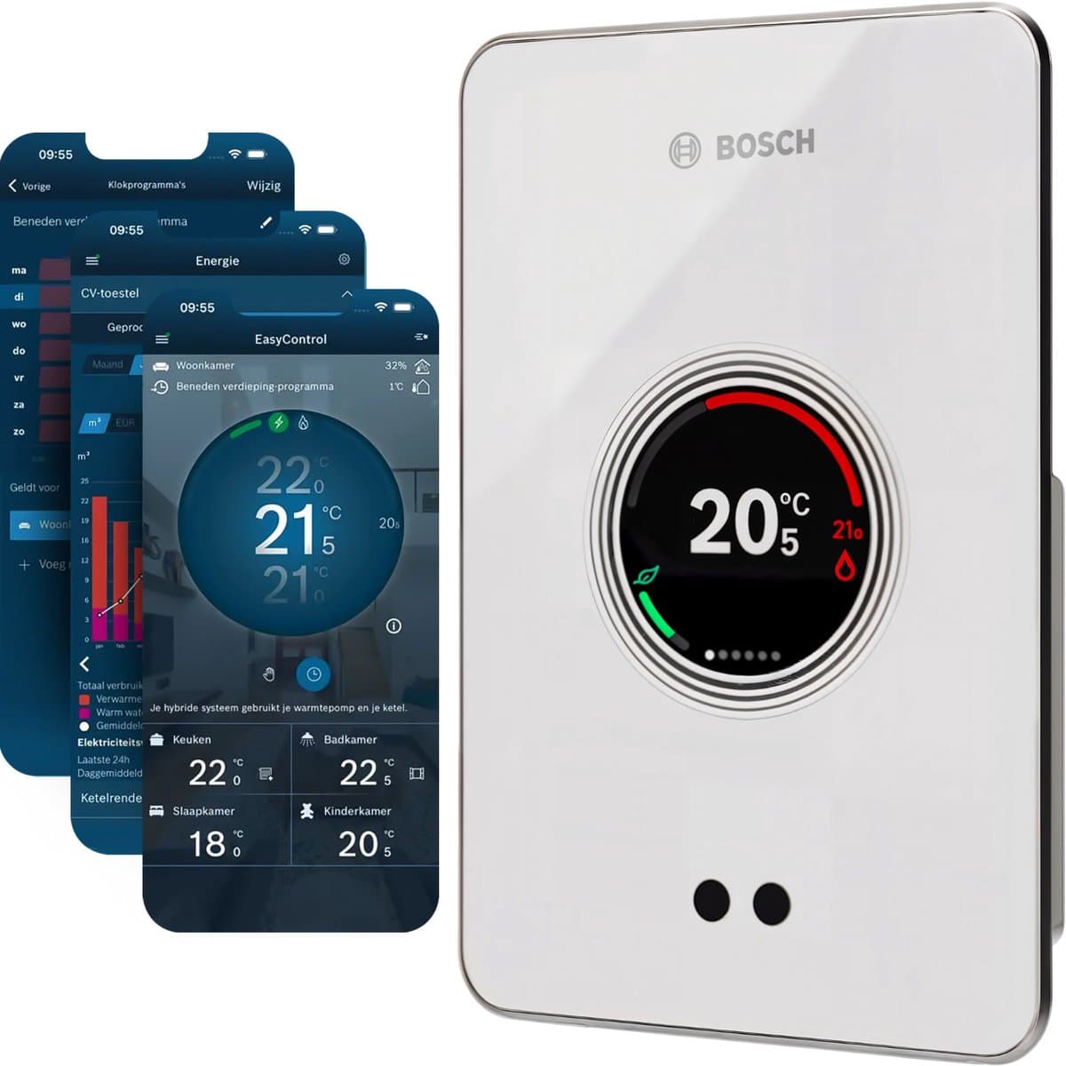 Bosch EasyControl slimme thermostaat - wit (bedraad) — afbeelding 1