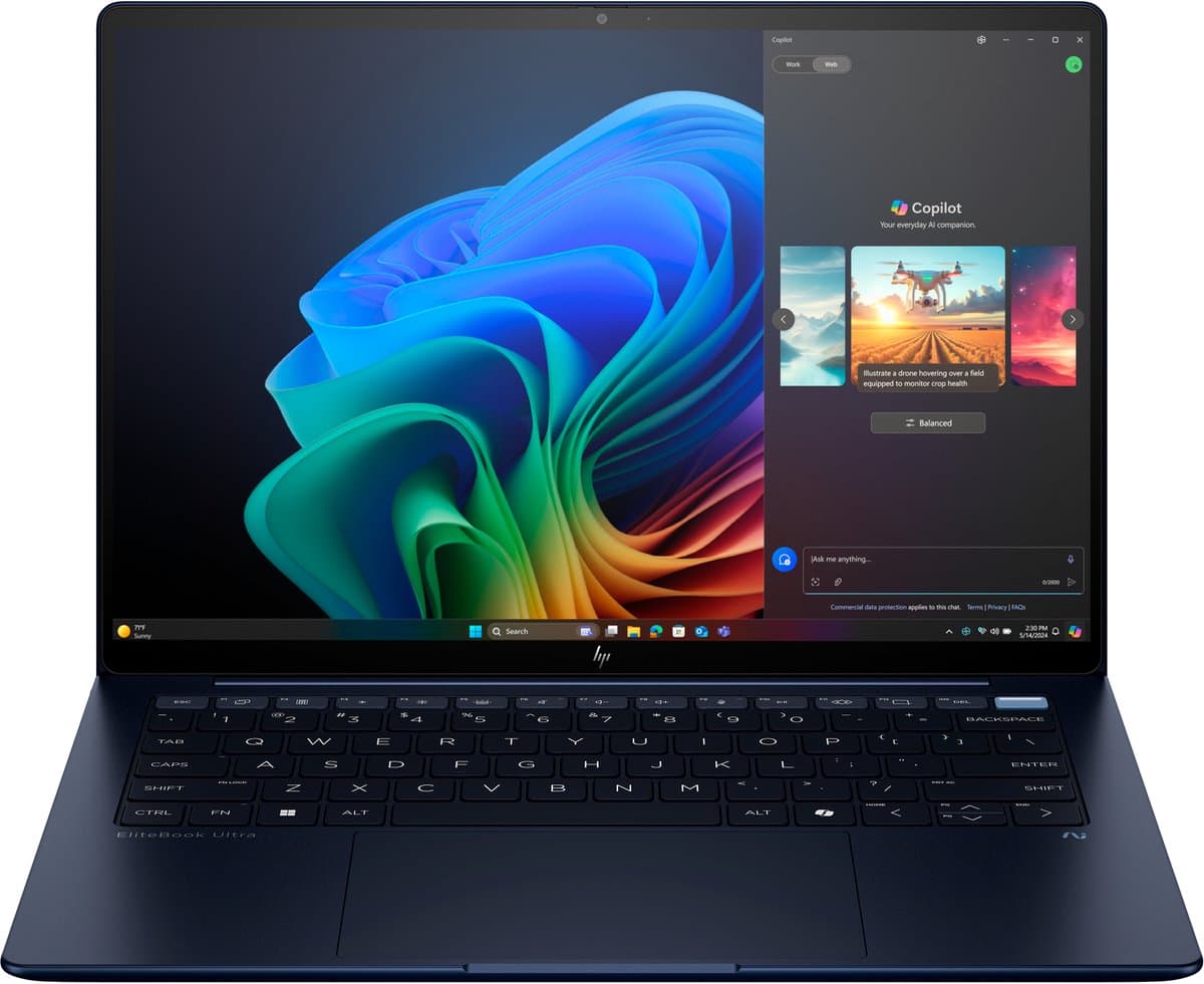 HP EliteBook Ultra G1i 14 inch Notebook Next Gen AI PC Wolf Pro Security Edition Copilot+ PC Intel Core Ultra 7 258V Laptop 35,6 cm (14") 2.8K 32 GB LPDDR5x-SDRAM 2 TB SSD Wi-Fi 7 (802.11be) Windows 11 Pro Blauw — afbeelding 1