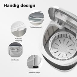 CLGP® Mini Wasmachine met Centrifuge - Voor Kleine Wasgoed - Meerdere Programma's - Wit — thumbnail 7