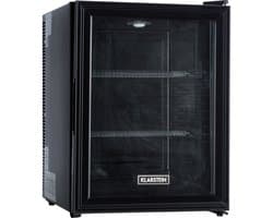 Klarstein Mini-Koelkast Brooklyn 42 Glazen Deur LED 42L - Minikoelkast Minibar Drankkoeler - 12-18°C Compressorkoeling - voor Hotelkamer voor Slaapkamer - Compact - Mini Fridge - Hotelkoelkast - Kleine Koelkast - Compact Koelkast