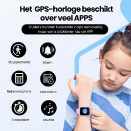 Protectly® GPS Horloge Kind Met Simkaart - SOS-Knop - Smartwatch Kinderen - Smartwatch Kind - GPS Tracker Kind - 4G - Videobellen - HD Camera - Whatsapp en SMS - Elke polsmaat - Incl. Simkaart — thumbnail 7