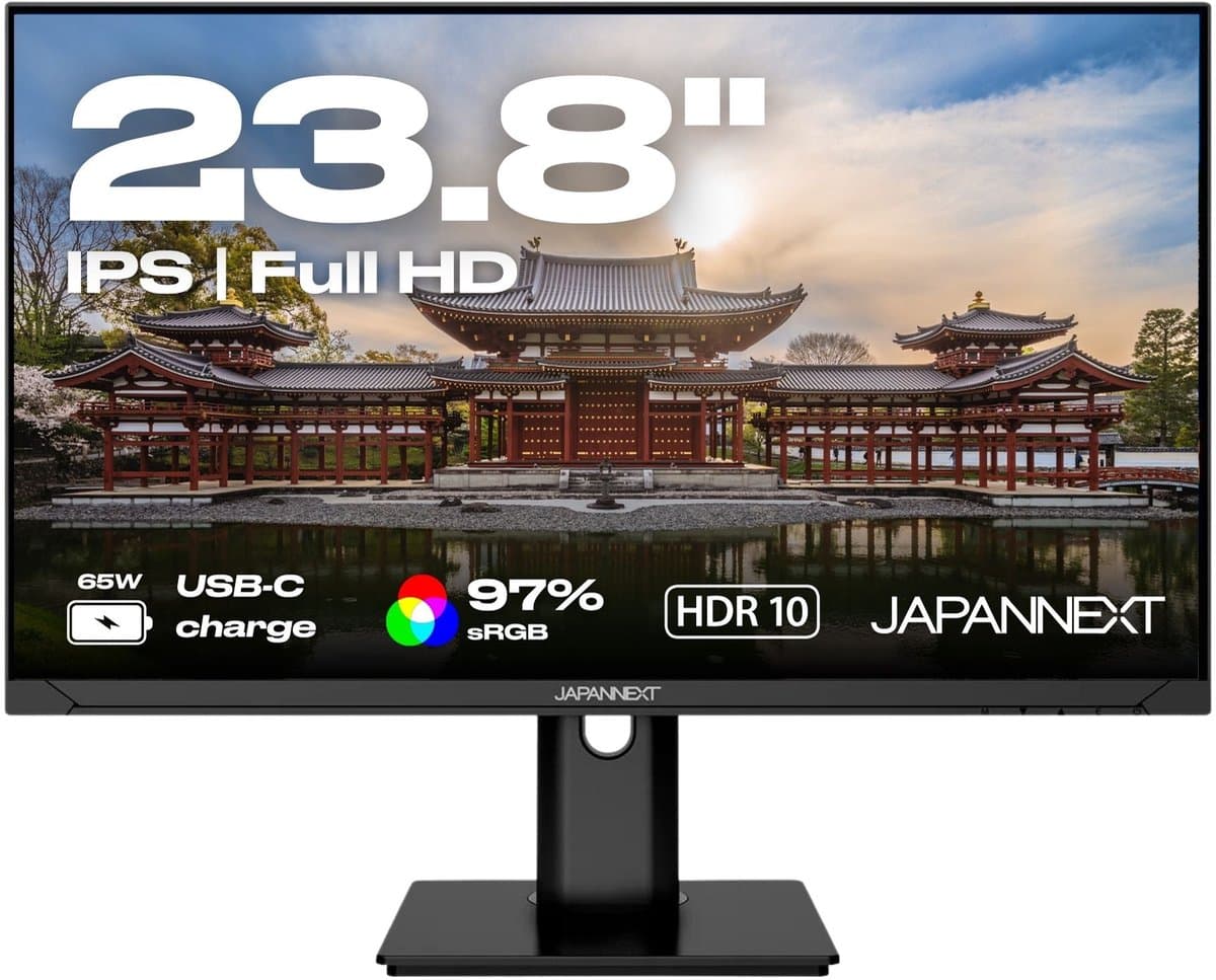 Bureaumonitor 23,8’’ inch FULL HD 75 Hz JN-IPS238FHDR-C65W-HSP — afbeelding 1